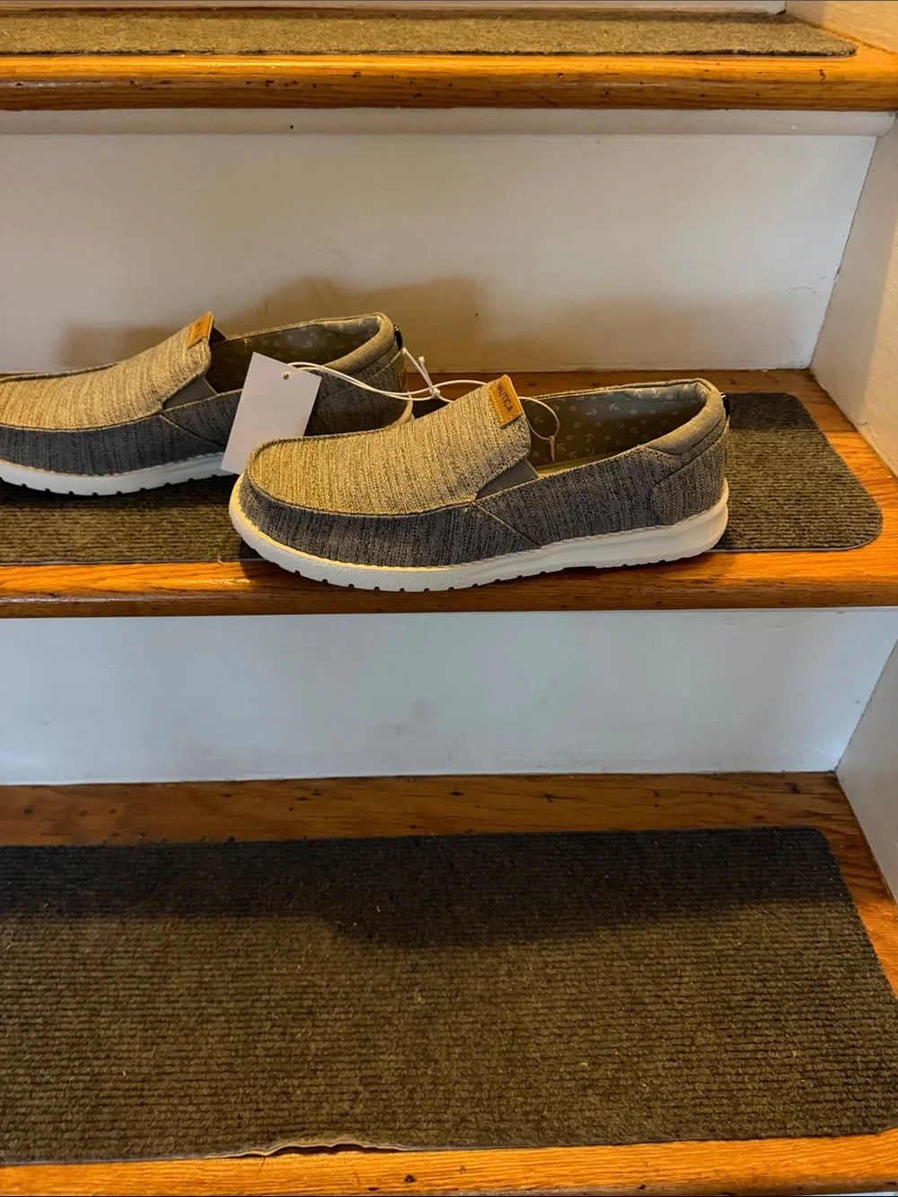 Nautica Men's Slip-On Loafers in Gray and White